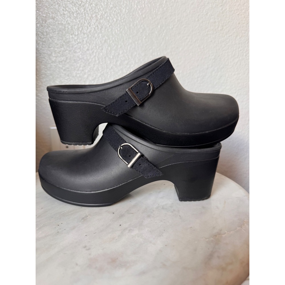 Vintage Style Crocs Sarah Clogs • Chunky Black Platform Heeled Mules • Goth Y2K